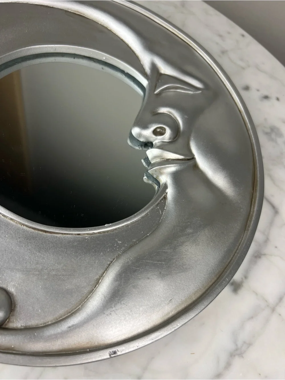 Vintage 90s Celestial Cresent Moon & Stars Round Wall Mirror – Whimsigoth